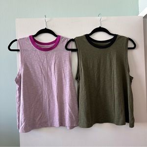 2 Old Navy active ringer crop top workout tank